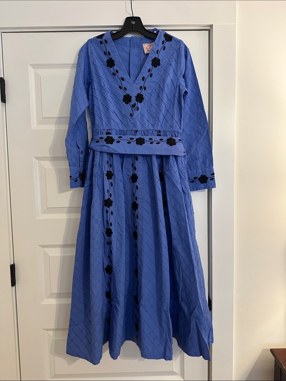 BURU Blue Floral Long Sleeve Maxi Dress